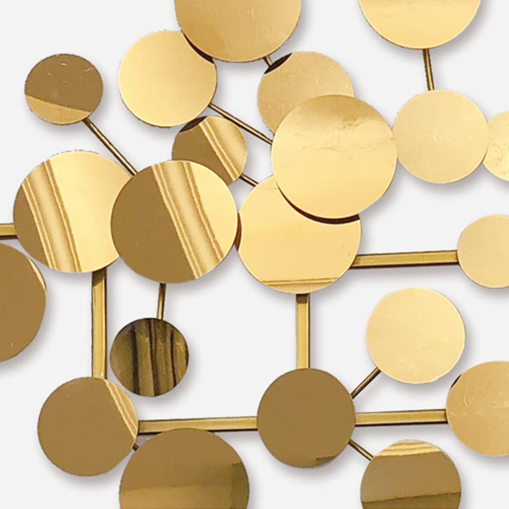 Modern Metal Wall Art | 3D Geometric Sculpture 59"×20" | Gold Luxury Wall Decor Accent, Indoor Use, Hanging Kit