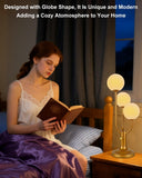 Modern Gold Globe Table Lamp Dimmable Mid Century 3-Light Desk Lamp 3000K Warmwhite Nightstand Lamp Bedside End