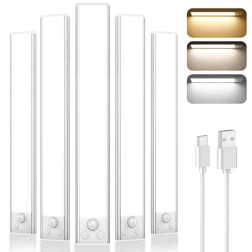 Under Cabinet Lights, 2500mAh 12 Inch Motion Sensor Rechargeable Battery Operated Wireless Under Counter Lights