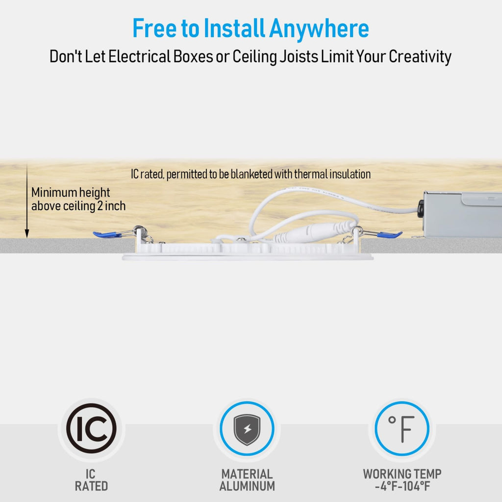 6 Inch Ultra-Thin LED Recessed Light, 12W