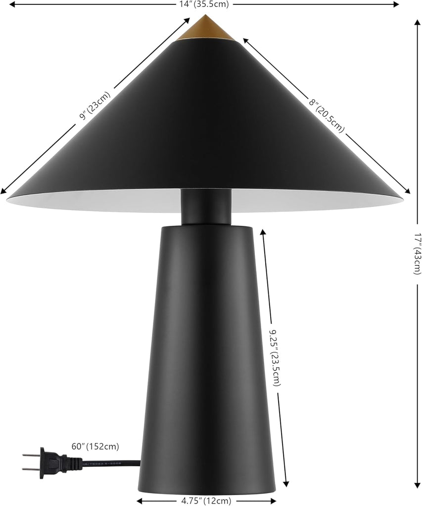 Syuna Black/Gold 17-inch Table Lamp (LED Bulb Included)