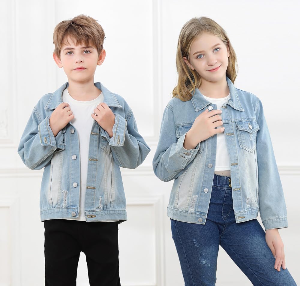 Toddler Jean Jacket for Girls and Boys Long Sleeve Denim Jacket