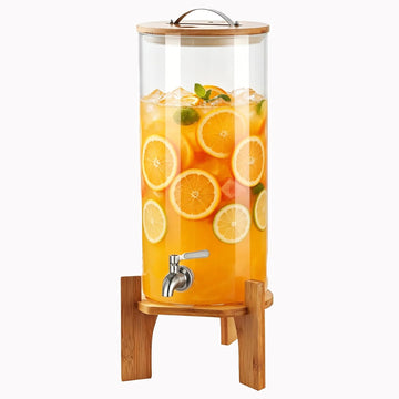 Beverage Dispenser,2.9 Gallon Glass Drink Dispenser with Stand,Glass water dispenser with Spigot, Large Drink