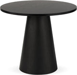 Round Dining Table Wood for 2-4, Modern Farmhouse Kitchen Table, 35'' Small Circle Dining Tables with Pedastal for