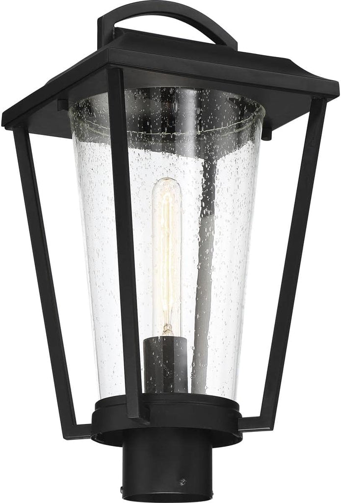 Lakeview Lighting Fixture, 1Lt Post Lantern, Aged Bronze Finish with Clear Seed Glass