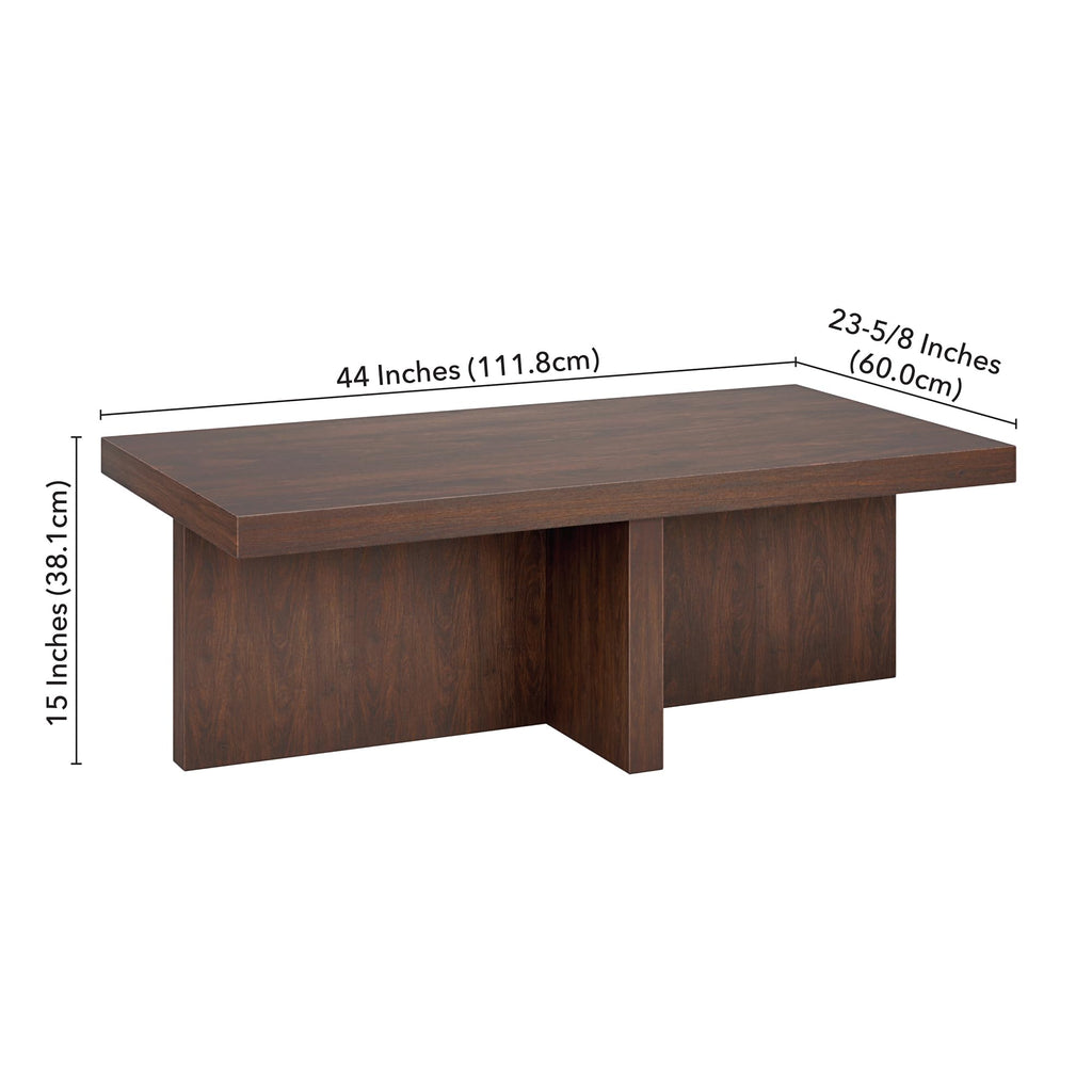 44" Scandinavian Coffee Table, Rich Brown