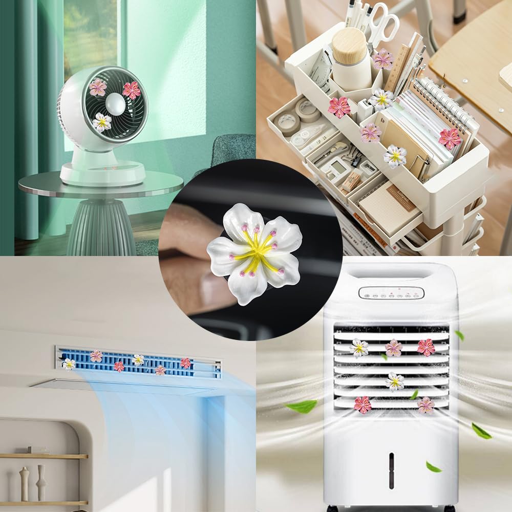 Cute Car Air Fresheners Vent Clips 6 PCS, Flower Air Vent Clips Pink Car Accessories Interior Aesthetic Women
