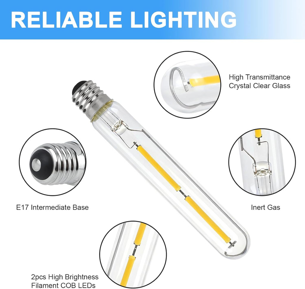 (4 Pack)T6.5 4W LED Tube Light Bulbs for Exit Sign Light,Refrigerator