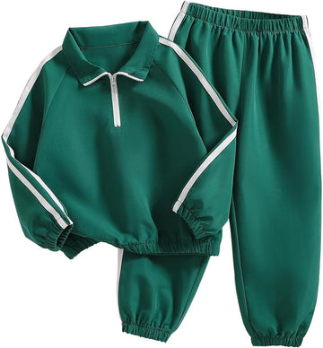 Kids Tracksuit Set Boys Girls 2 Piece Outfit Lightweight Sweatsuit Half Zip Pullover Pants Toddler Sport Tracksuit