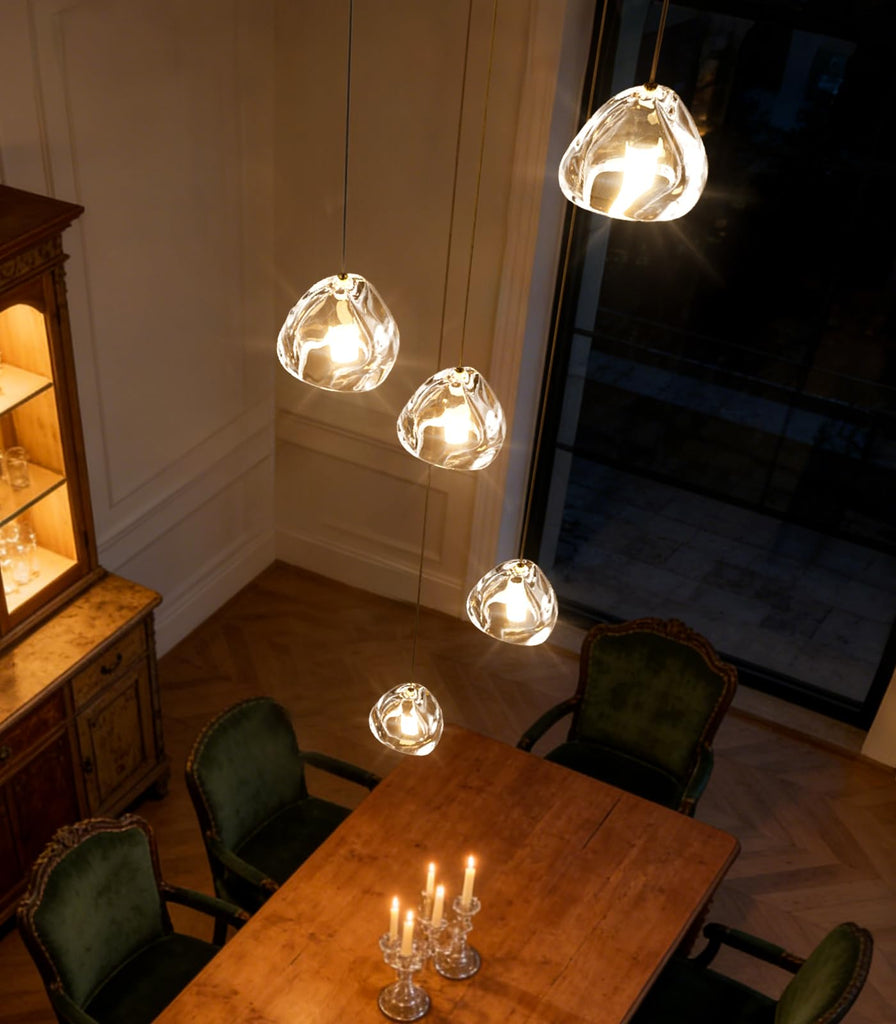 Modern Glam Chandelier LED Kitchen Pendant Lights Island Lighting Remote Dimmable Fixtures Bubble Crystal Floating