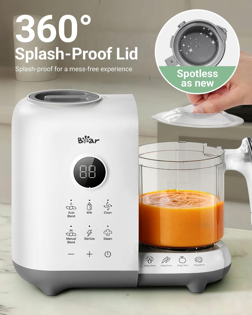 Baby Food Maker Steamer&Blender with Dual-Layer Steam Baskets, 18.5oz