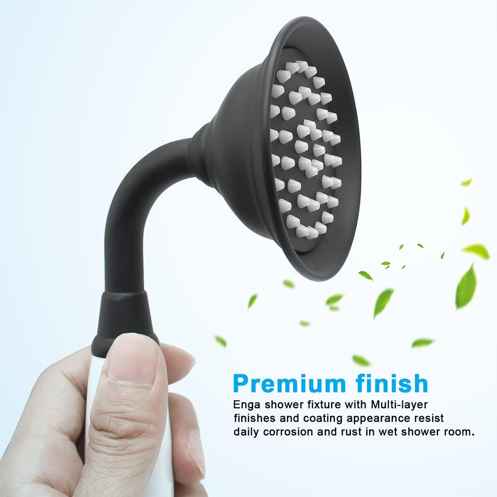 Vintage Telephone Shaped Black Brass Shower Wand Hand-held Sprayer Shower Head Replacement, Ceramic Handle with 59