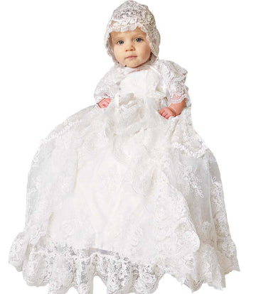 Same White lace Christening Gown dress for baby girl