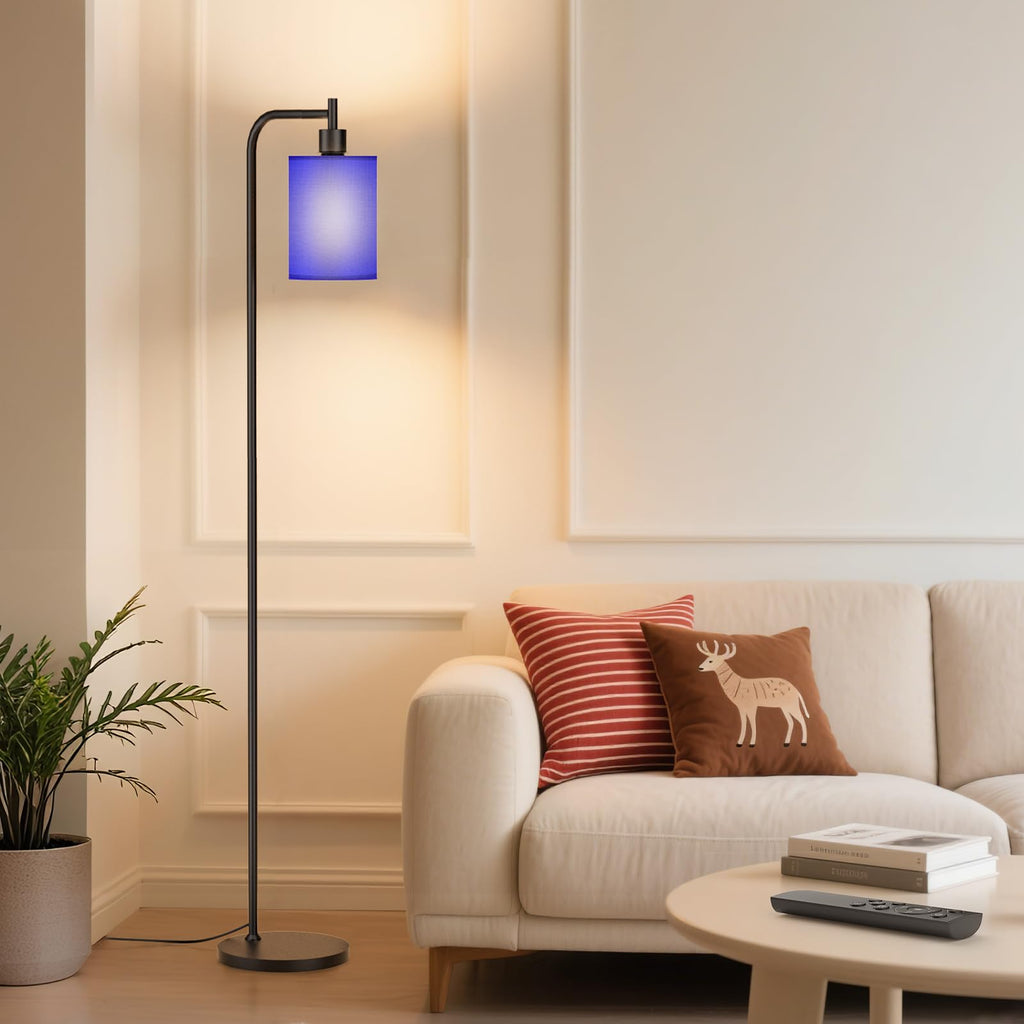 Floor Lamp with Linen Shade, Dimmable Tall Standing Lamp with Remote Control & 3 Color Temperatures, Modern Floor