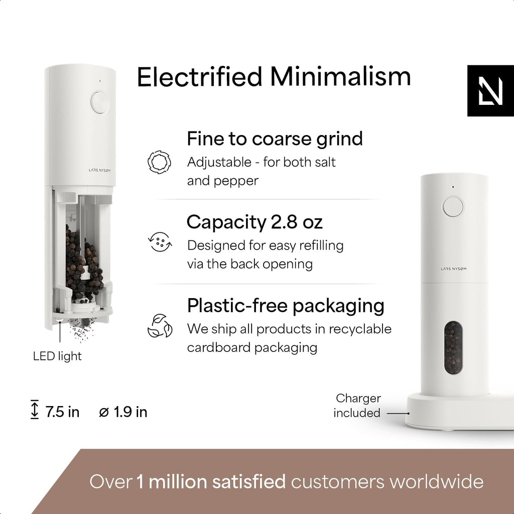 Electric Salt and Pepper Grinder Set, USB Rechargeable, Automatic Salt and Pepper Mills, Spice Shakers Refillable