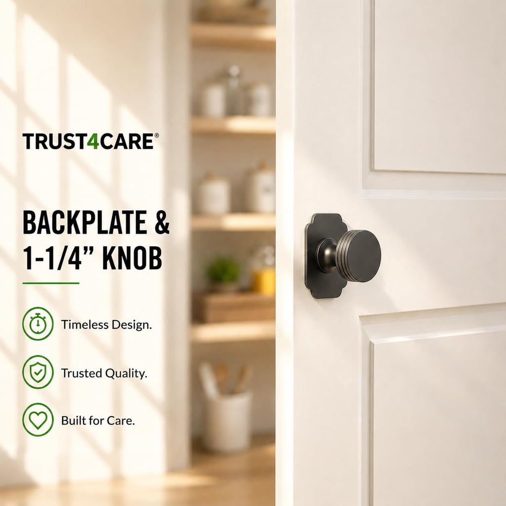 1.7" Black Backplates of Bifold Closet Cabinet Knobs