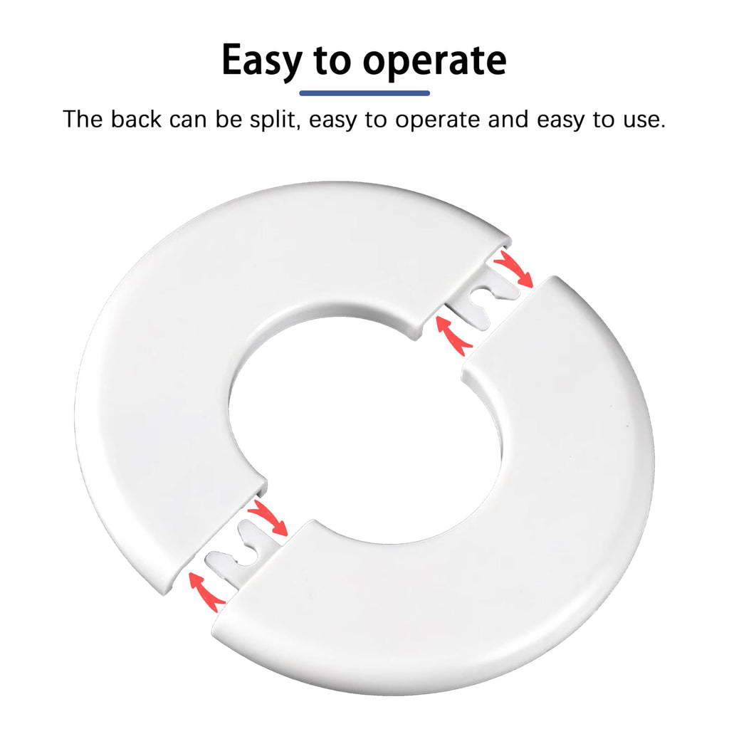 Wall Split Flange for 33mm Dia Pipe (1.3 inch), Flange Pipe Cover Decoration, ABS Round Self-Adhesive Escutcheon