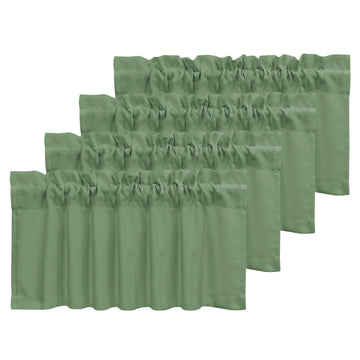 4 Panels Bronze Green Blackout Curtain Valances, 42" x 18"