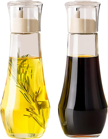 Diamond Olive Oil Dispenser Bottle,Oil and Vinegar Dispenser,Elegant Glass Cooking Oil Dispenser,Dispenser Bottle - Set of 2