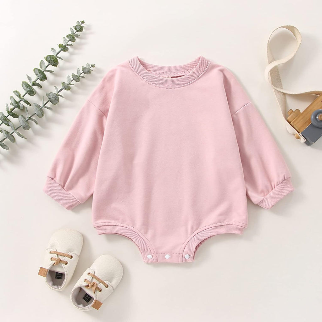 Baby Boy Girl Bubble Shirt Romper Outfit Short Sleeve Summer Bodysuit Top Oversized Crewneck Jumpsuit