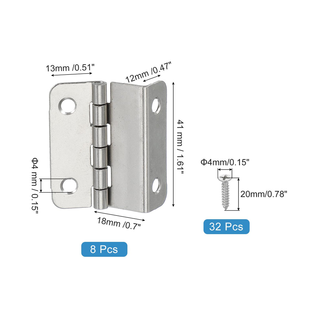 Tri Fold Hinge, Vintage Half-Surface Hinges Small Semi-Concealed Three Folding Retro Decorative Chest Hinges Hardware