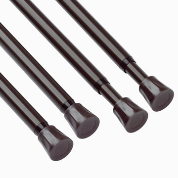 4Pcs Spring Tension Curtain Rods for Windows 28 to 48 Inch, Bronze Adjustable Extendable Small Tension Rod No Drill