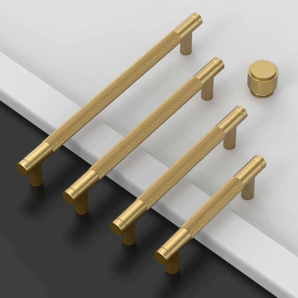 10 Pack 5 Inch(128mm) Champagne Bronze Cabinet Pulls Knurled Cabinet Handles Cupboard Handles Kitchen Cabinet