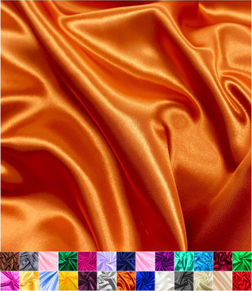 Satin Fabric | Decoration & Sewing | Shiny & Luxury | 60" Wide Roll | Metallic Shiny | Upholstery, Lining, Drapery