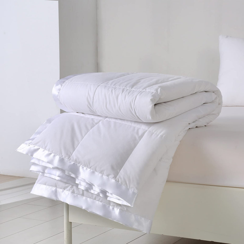 Lightweight Down Feather Fibers Blanket, Summer Cooling Down Feather Fibers Comforter Full/Queen Size, Ultra-Soft