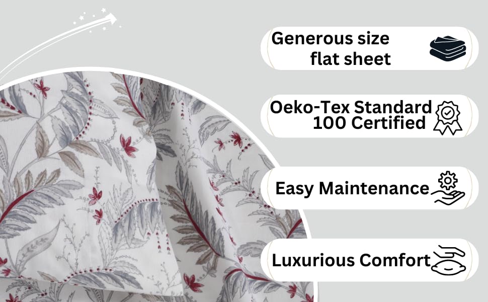 Chiara Leaves King Portuguese Flannel Sheet Set