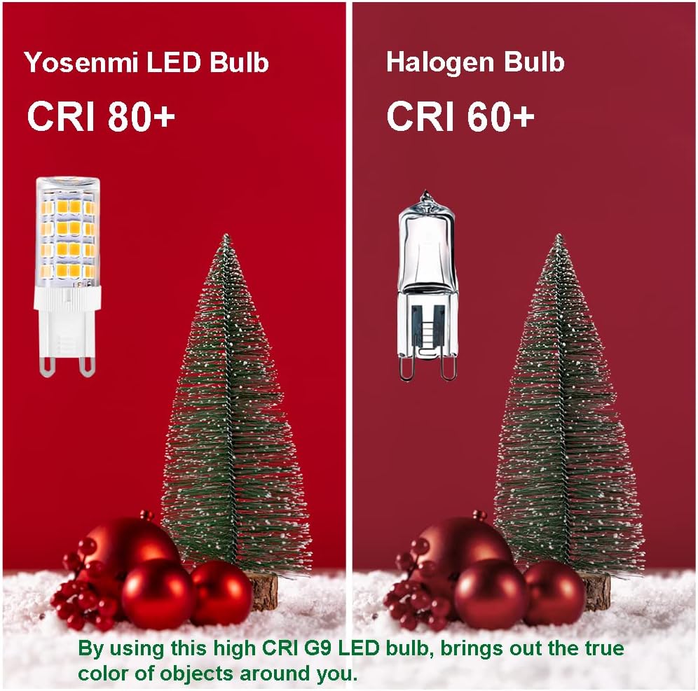 G9 LED Bulb 5W, 40W Halogen Equivalent, 100V-240V, 3000K, 12-Pack