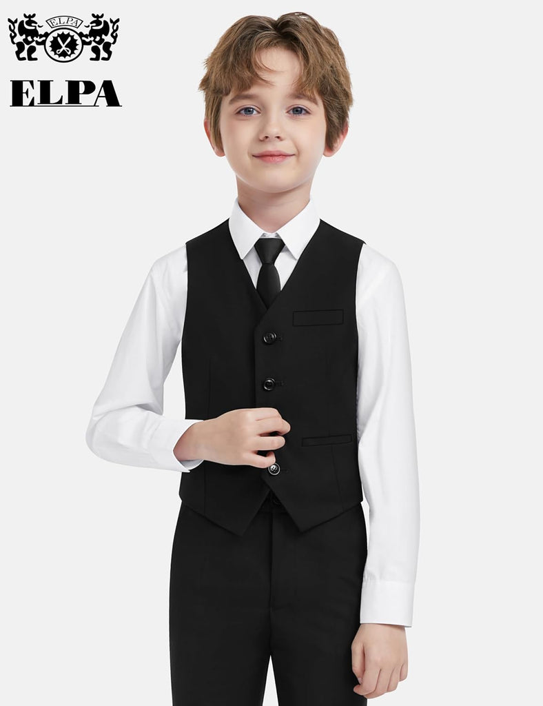 Boys' Formal Suit Vest Set with Suspender, Kids Suit for Wedding