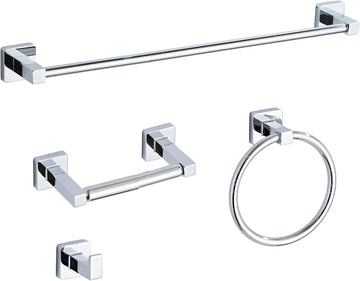 Chrome Bathroom Hardware Set 4 Pieces,Bathroom Accessories Set Stainless Steel Wall Mounted, Hand Towel Bar, Towel