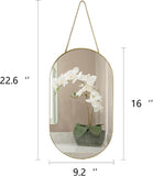 Oval Wall Mirror, Gold, Oval Shape, s and More (16x9.2 inch)