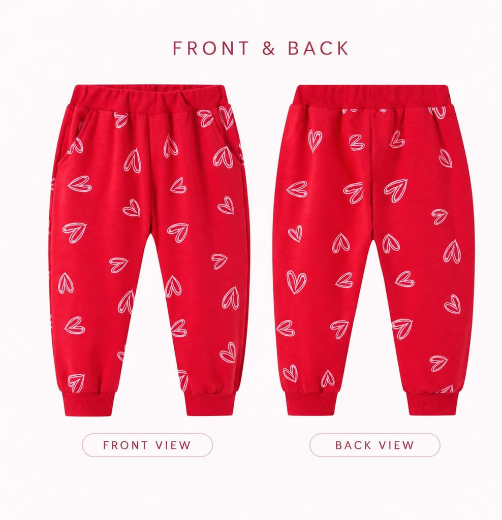 Toddler Girls Fall Heart Sweatshirt Jogger Pants Set
