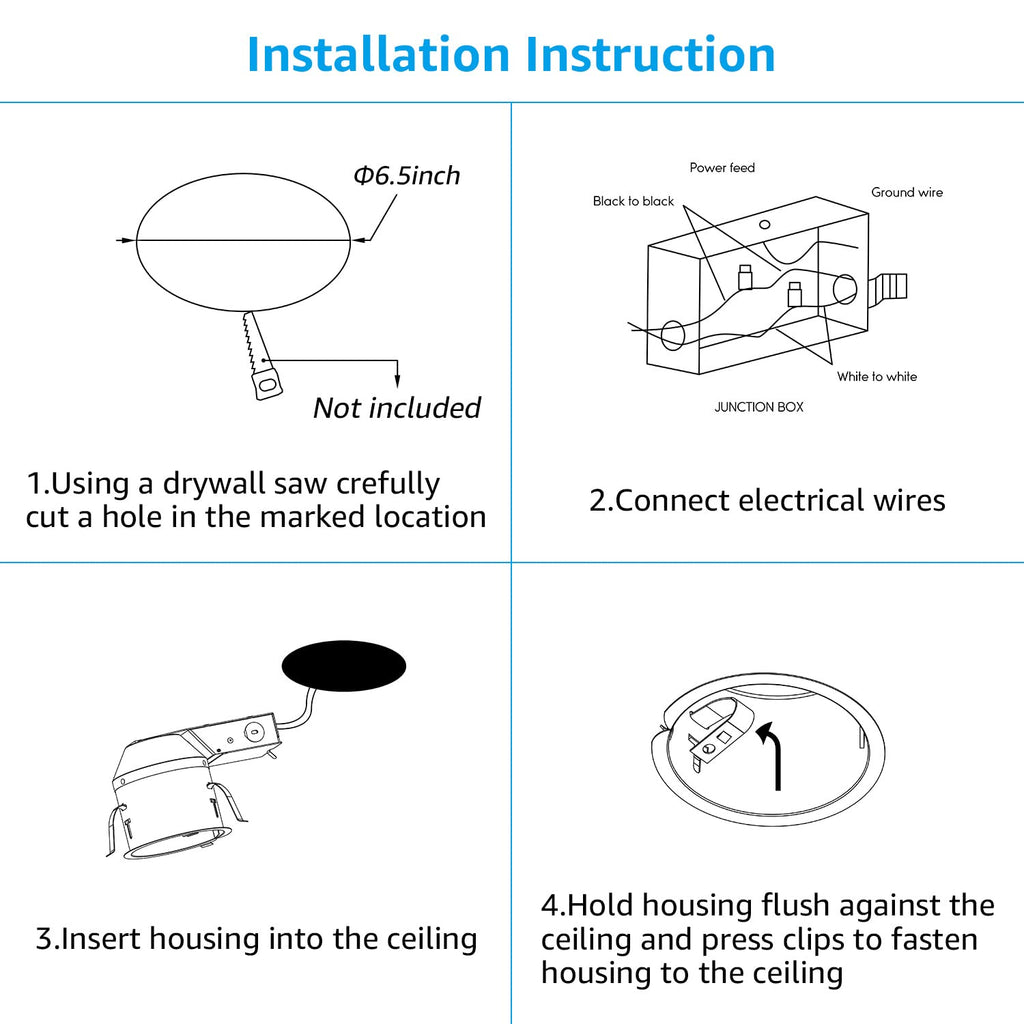 6 Inch Shallow Remodel Recessed Lighting Housing