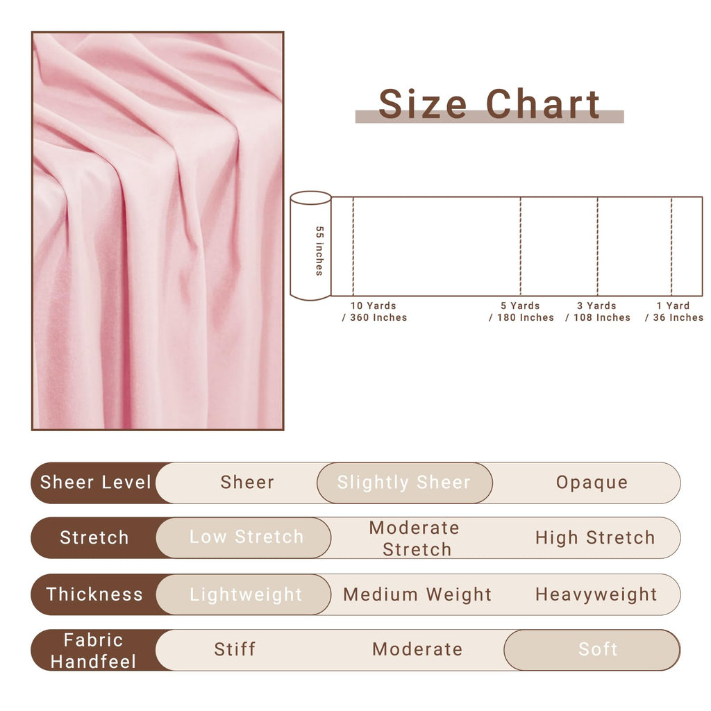 55 Inch Wide Microfiber Polyester Fabric, 1 Yard, Pink