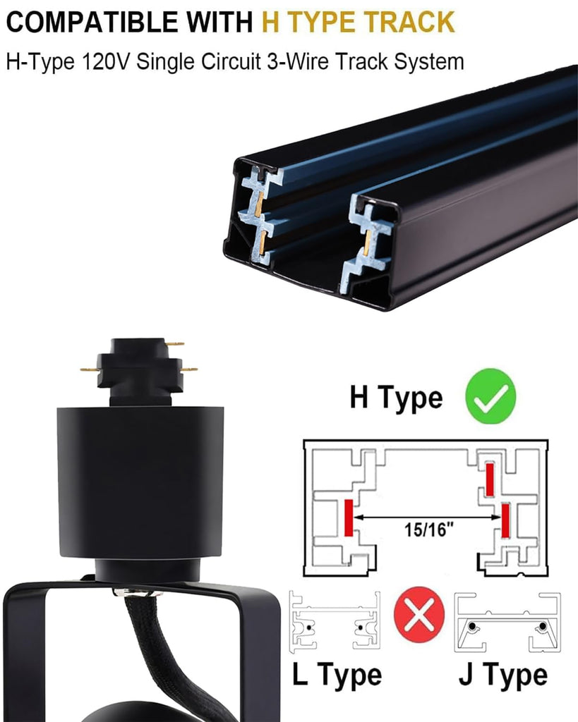 12 Pack LED Track Lighting Heads with Remote, 2700K-6500K Stepless Color Dimming H Type Track Light Fixtures, 10W