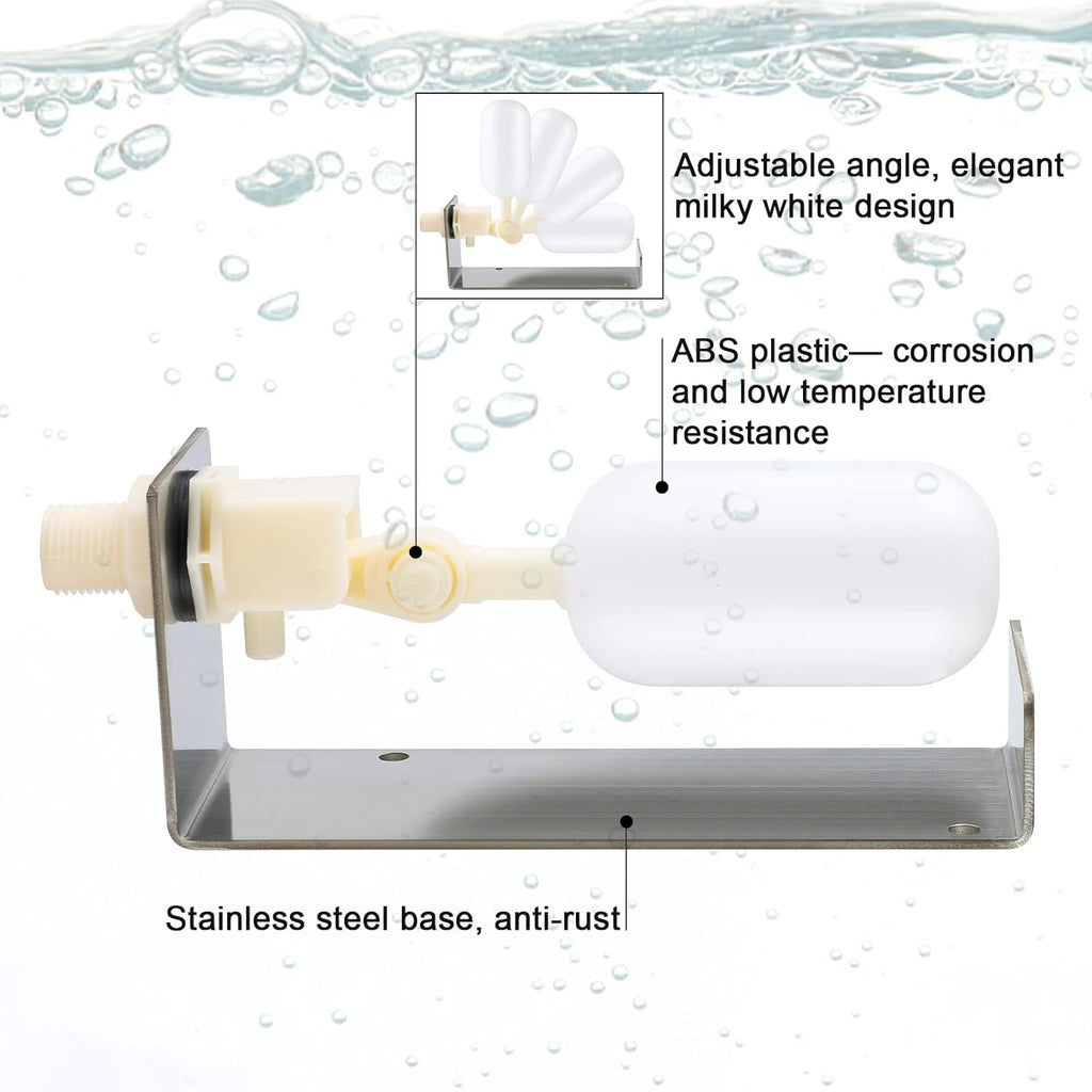 Water Fountain Auto Fill System, Water Leveler Float Valve Kit, 1/4 Tube with Adjustable Arm Fountains, Gardens, Ponds