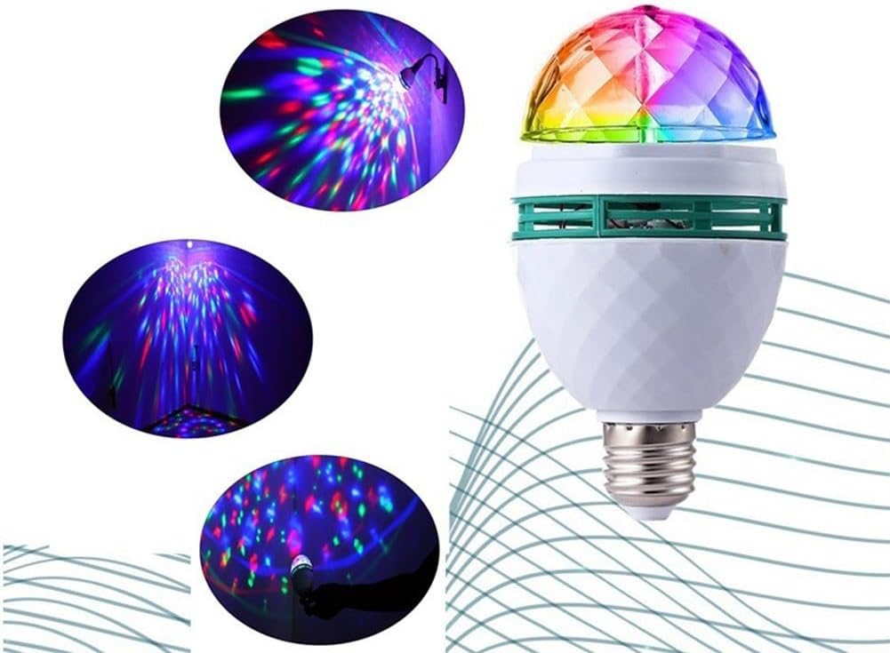 RGB Rotating LED Light Bulb B22 Disco Party Lamp