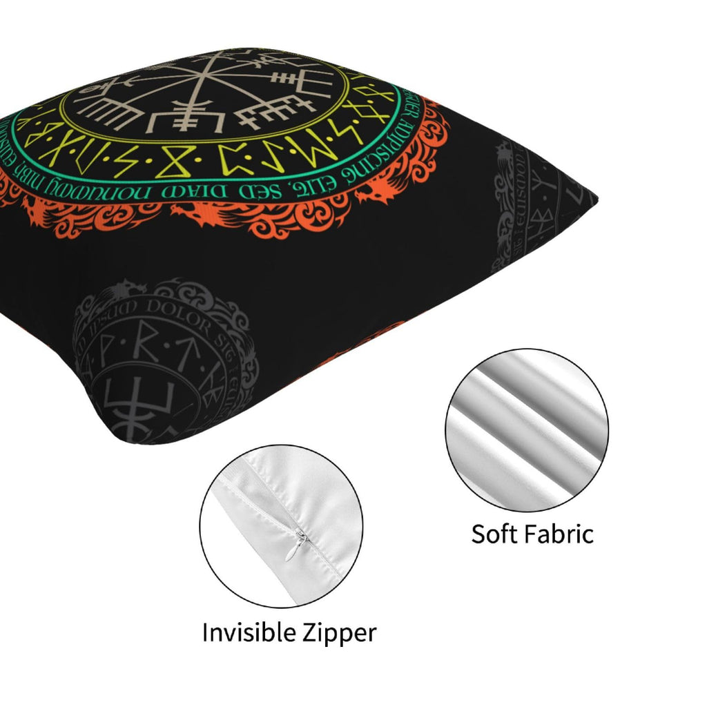 Vegvisir Viking Scandinavian Throw Pillow Covers 18x18 Inch Set of 4