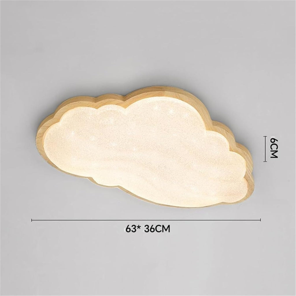 Modern Nordic Cloud Ceiling Light Wooden Frame Flush Mount LED Fixture Dimmable Color Changing Ra97 High CRI