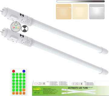 T8 LED Emergency Tube Light 2FT with Battery Backup,Remote,Dimmable,IP4X,CCT,10W,Fluorescent Tube Replacement 2