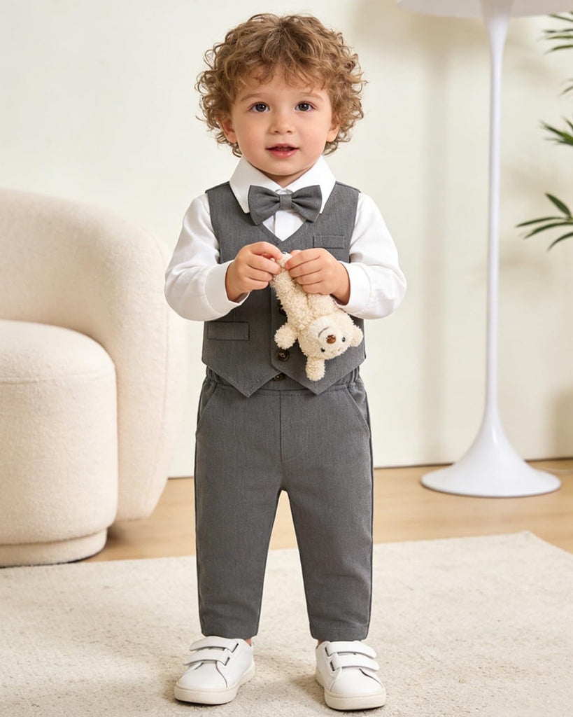 Baby Boy Suit Set Infant Tuxedo Boys Formal Outfit