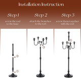 Floor Candelabra Candle Holder: 48 Inches Black Candelabras Set of 2 Halloween Decor 5 Arm Tall Dinning Tables