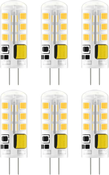 G4 LED Bulbs AC/DC 12V 20W Halogen Light Bulb Equivalent JC Bi-Pin Base G4 T3 3W 300 Lumen Warm White 3000K