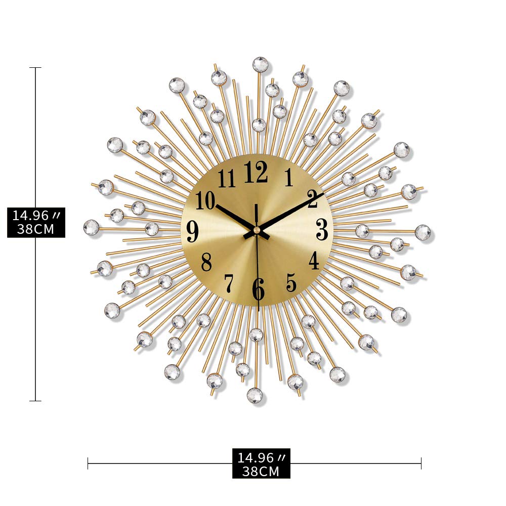 Large Wall Clocks Decor Modern Gold Silent Clock