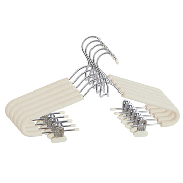 Foam Padded Clips Hooks Women Men Clothing Suit Pack Pants Hangers Beige 5