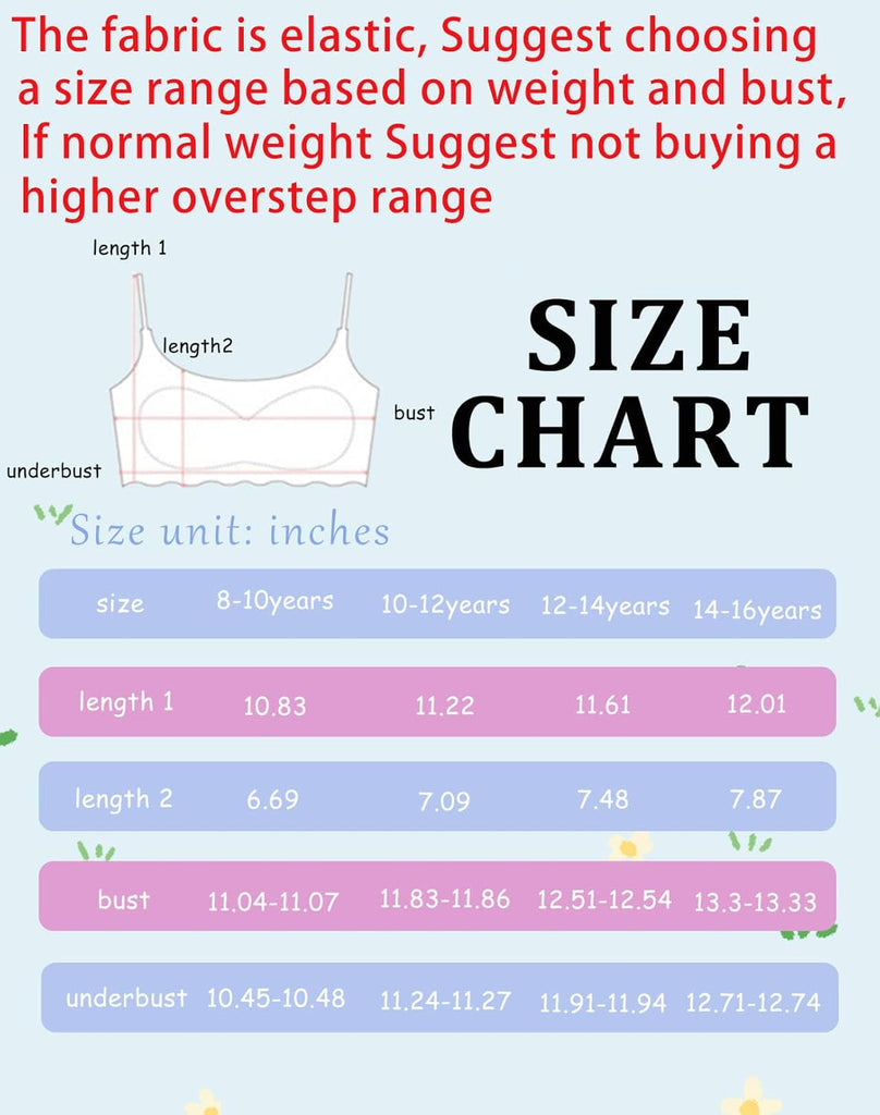 Teen Girls Training Bras Seamless Removable Padded Sports No Show