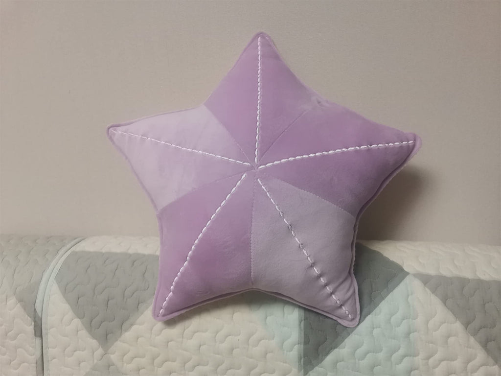 Starfish Shell Pillow Floor Pillow Sofa Cushion Reading Pillow Car Cushion (Light Purple, 19.6in)